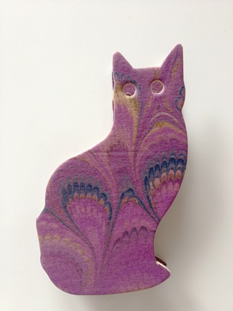 IL PAPIRO　イル　パピロ製　猫のクリップ（紫／大）