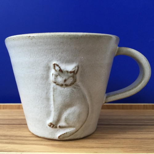Yo窯　白猫のマグカップ