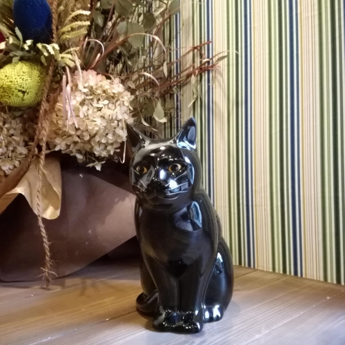 Quail Ceramics社　花瓶（黒猫　Lucky）