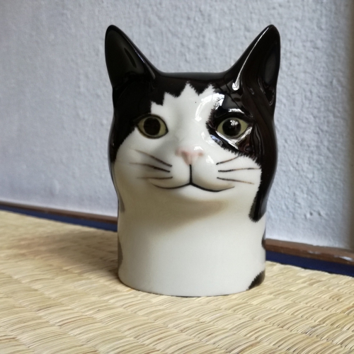 Quail Ceramics社　ペン立て（白黒ハチワレ猫 Barney）