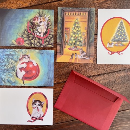 さとうゆうすけ『こねこのウィンクルとクリスマスツリー』5枚組ポストカード