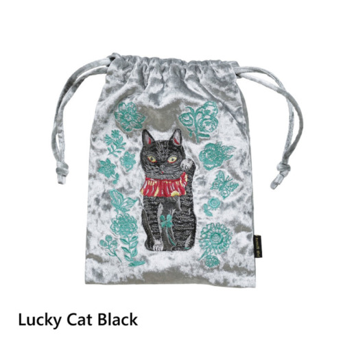 Nathalie Lete Velour Drawstring pouch　ナタリー・レテ　ベロア刺繍ポーチ　
