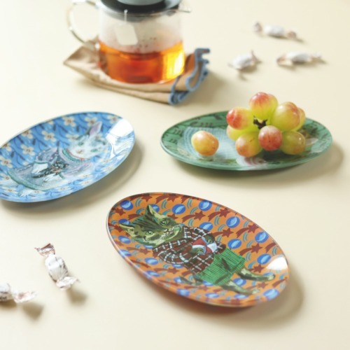 Nathalie Lete Glass Oval plate　ナタリー・レテ　オーバルガラスプレート