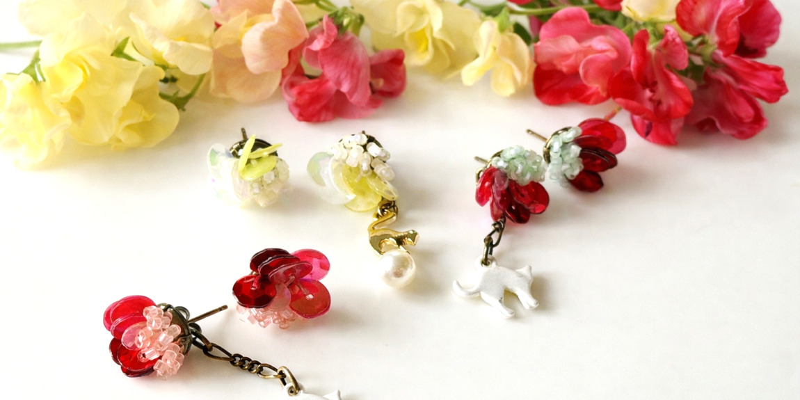 Airisさん　猫ピアス春色入荷しました