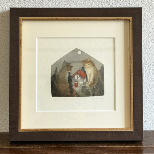 bonhanco額装作品「なにしてるんだろう」